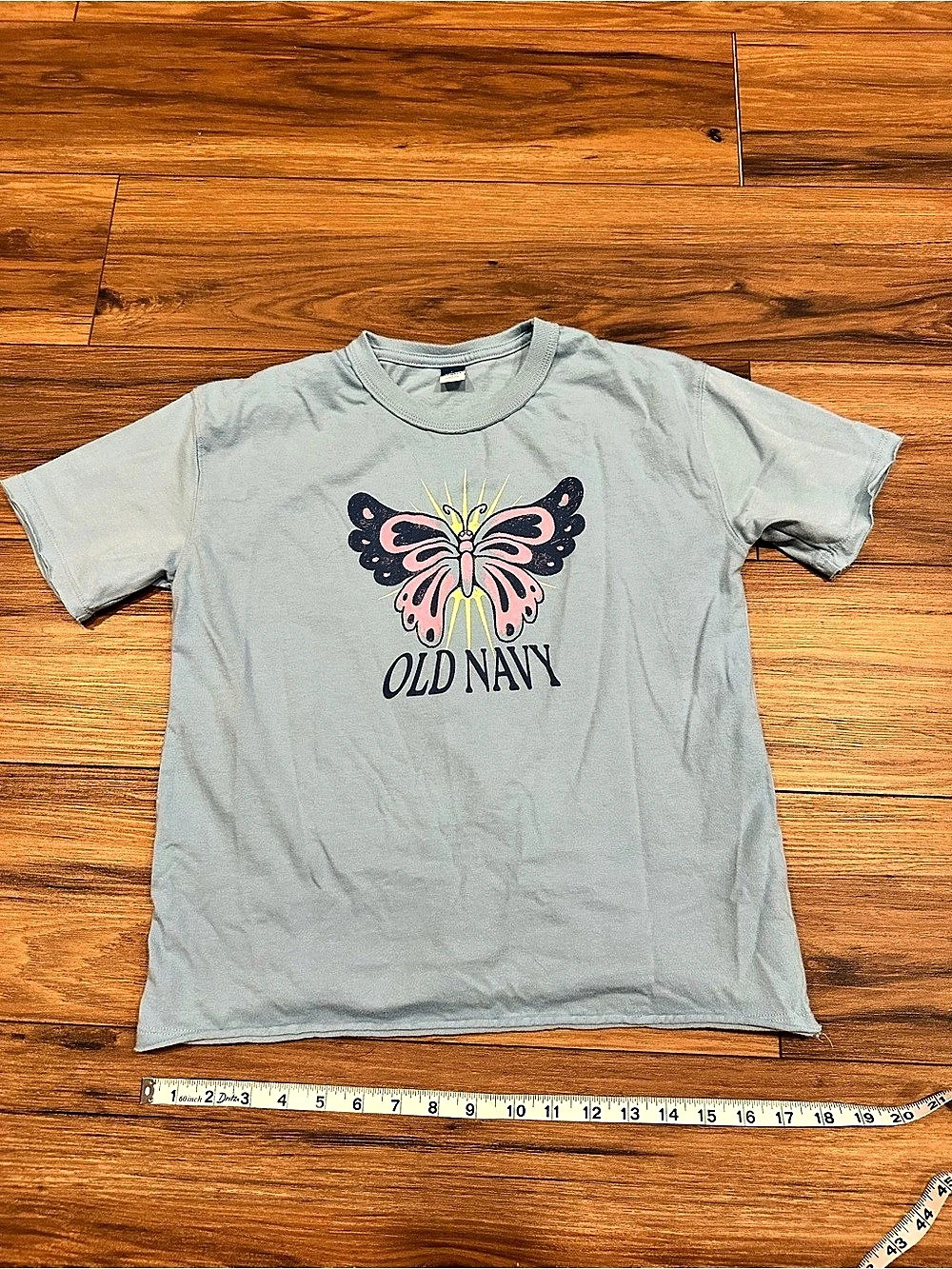 Old Navy Girls Blue Butterfly Graphic Tee Size 10/12
